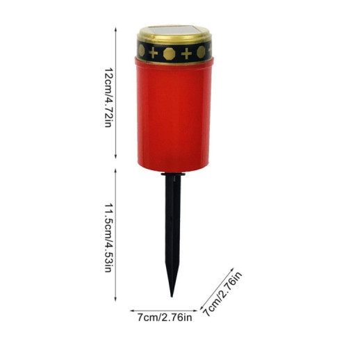 Lumière de tombe à induction solaire, bougie d'extérieur à LED étanche, spécification : sans clous de terre, rouge SH5901708-07